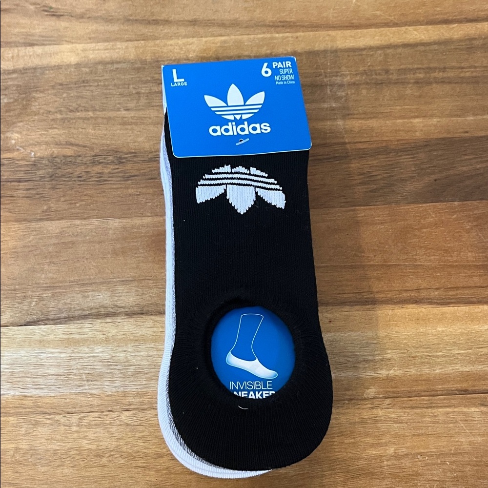Adidas Men's Black, White, and Grey Invisible Sock